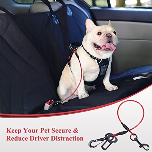 VIVAGLORY Sicherheitsgurt Hunde Tuffbelt Anschnallgurt Hund, Sicherheitsgurt Anschnallgurt Hundegurt für Auto Rückbank, Bissfest Anschnallen Autogurt, S, Rot