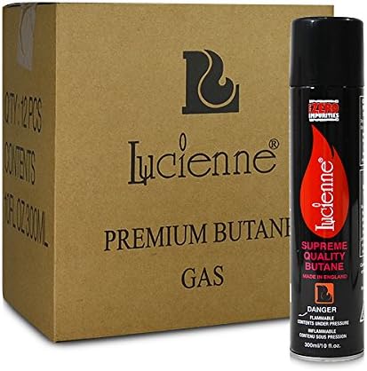 12 cans (1 case) of Lucienne 300ml 4x Refined Butane Fuel