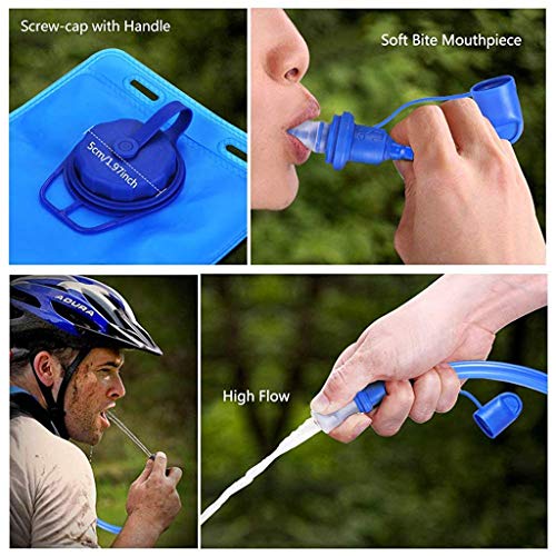 Image of Proberos Premium Anti-Bacteria Material Hydration Upgraded Leak Proof Water Reservoir Hydrating Bladder for Hiking Cycling, Running (Blue, L 13.8'' x W 6.8'')