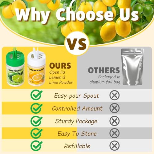 2 Pack Lemon Powder & Lime Powder Set - Freshly Squeezed Lemon Juice Powder, No Add & No Gluten, Freeze Dried Lemon Lime Powder for Beverage, Baking, Cooking (200g) - Thumbnail 6