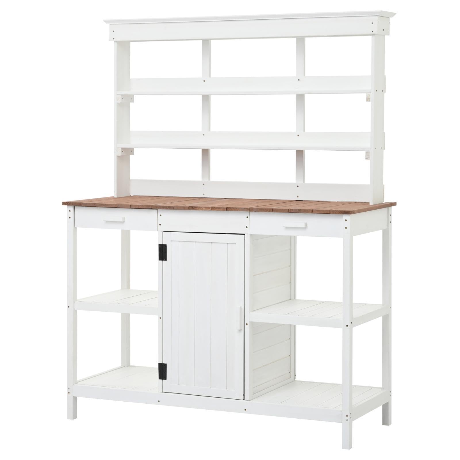 66" Large Outdoor Farmhouse Wooden Potting Bench Table, Garden|Home & Garden| Yard Garden & Outdoor Living| Patio & Garden Furniture| Patio & Garden Furniture Sets-image-17