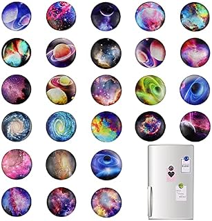 UBERMing 26 Pcs Fridge Magnets 30mm Planetary Decorative 3D Glass Magnets Magnetic Whiteboard Magnets for Photo Map Kid's Drawing Arts Crafts Office Organizing