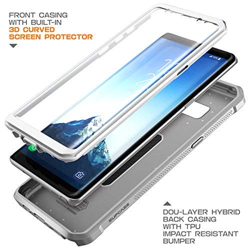 Supcase Unicorn Beetle Shield Series Case Designed For Galaxy Note 8, With Built-In Screen Protector Full-Body Rugged Holster Case For Galaxy Note 8 (2017 Release) (White) #TOP1