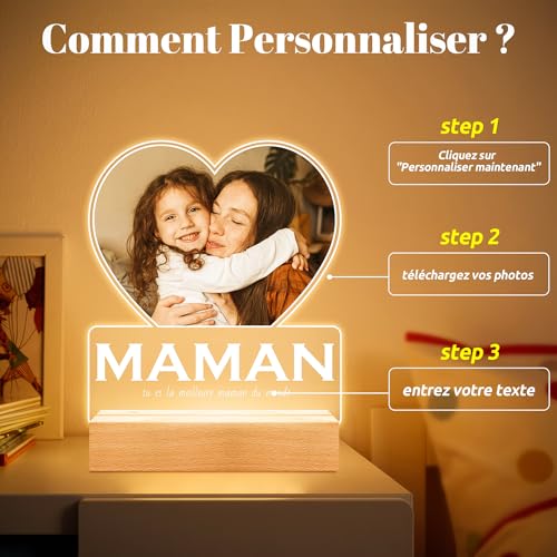 Bulaient Cadre Photo Personnalisé, Cadeau Anniversaire Maman Personnalisé – vue 3