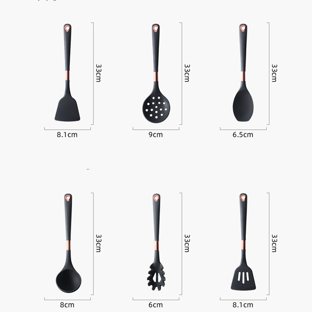 Kitchen Utensils Set， 7 in 1 Griff Kochgeschirr Silica Gel Utensilien Küchengeschirr Antihaft-Pfanne Schaufel Löffel Spatel
