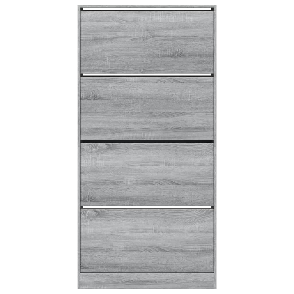 Scarpiera con 4 ante grigio sonoma, 80 x 21 x 163,5 cm