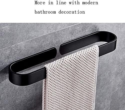 Toallero libre perforado de aluminio grueso negro como accesorios de baño indispensables 6