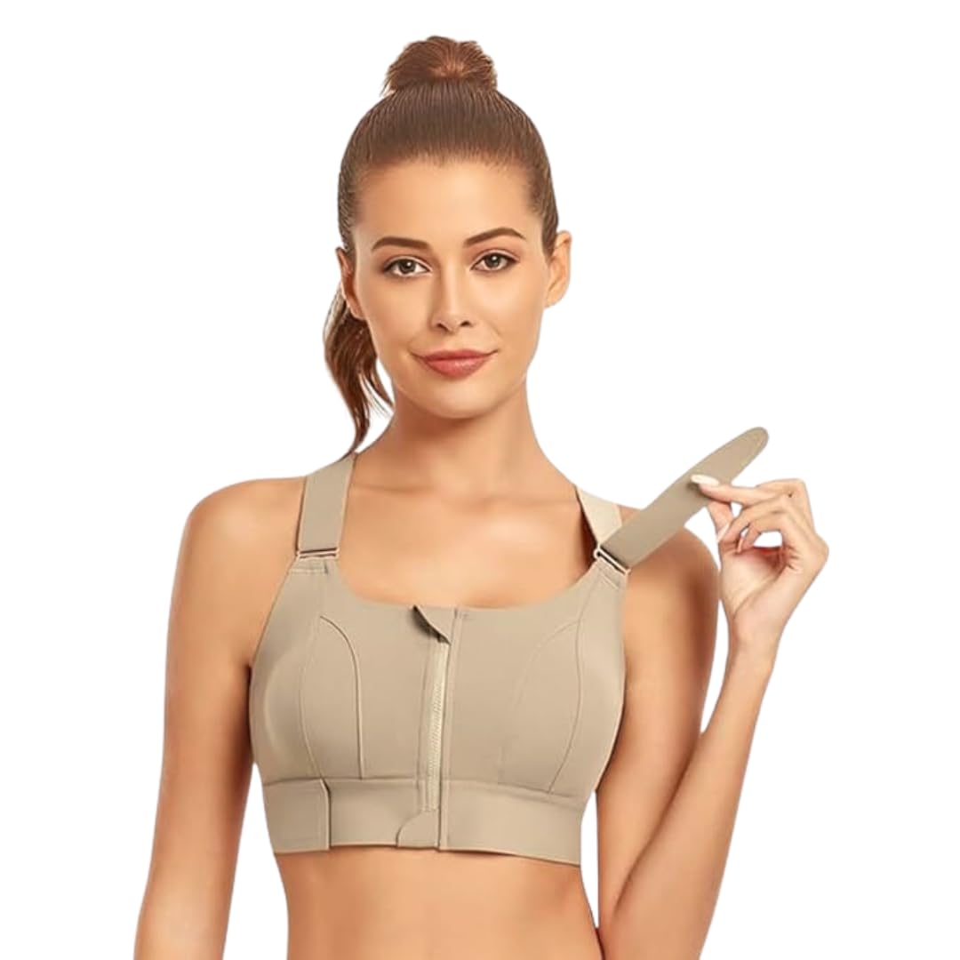kesar lingeries Women High Impact Front Zip Sports Bra | Padded Full Coverage Workout Bra with Adjustable Back Strap | Strong Support for Gym, Running, Yoga & Fitness-picture-11