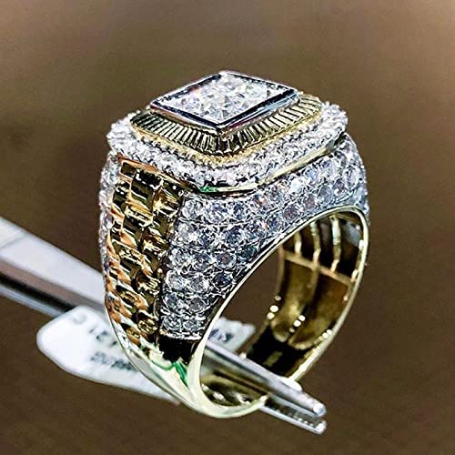 Bague en zircone cubique pour Homme | Cadeau Idéal Anniversaire Fête Mariage