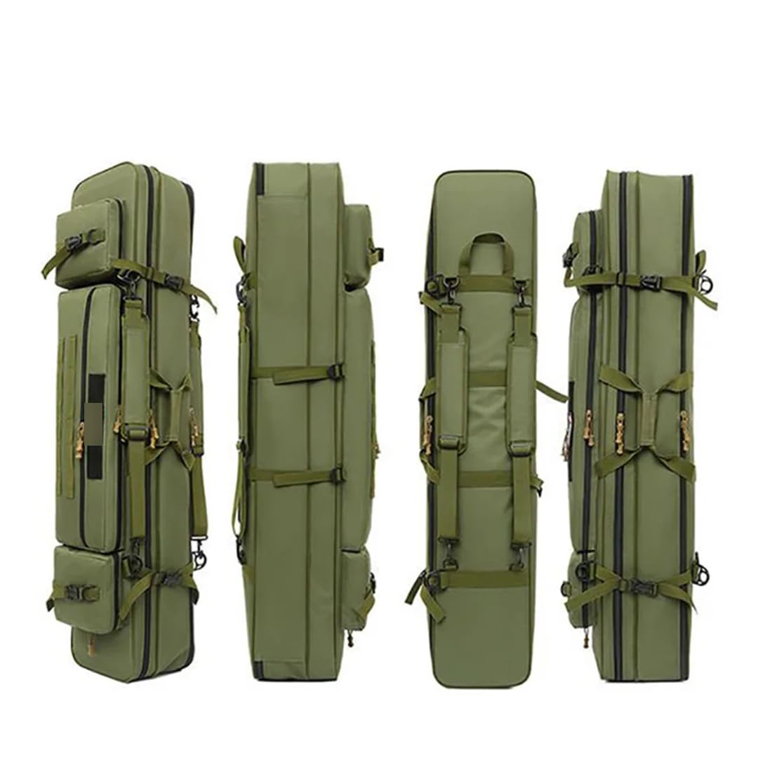 Suwequest Bolsas impermeables multifuncionales de 70 cm a 130 cm para carrete de pesca al aire libre, bolsa de almacenamiento de 130 cm, camuflaje de 2 capas
