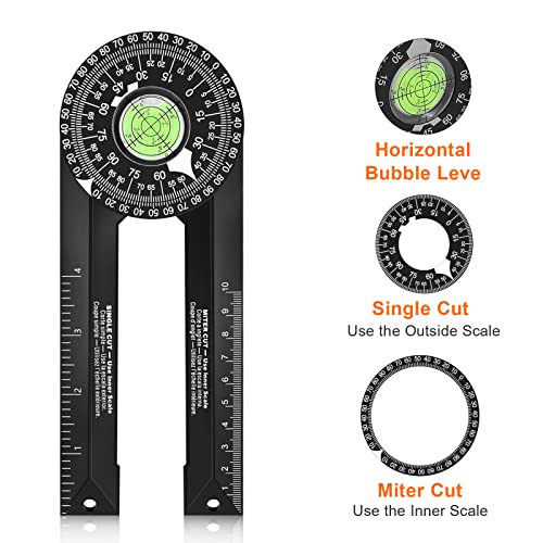 ERYUE Serra de esquadria Transferidor Corte de madeira Posicionador Medidor de ângulo Transferidor d