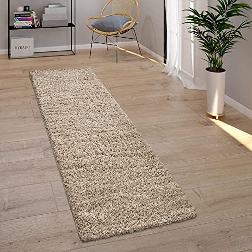 Paco Home Teppich Wohnzimmer, Schlafzimmer/Hochflor Shaggy in versch. Designs Farben und Größen, Grösse:160x220 cm, Farbe:Beige 5 - 4
