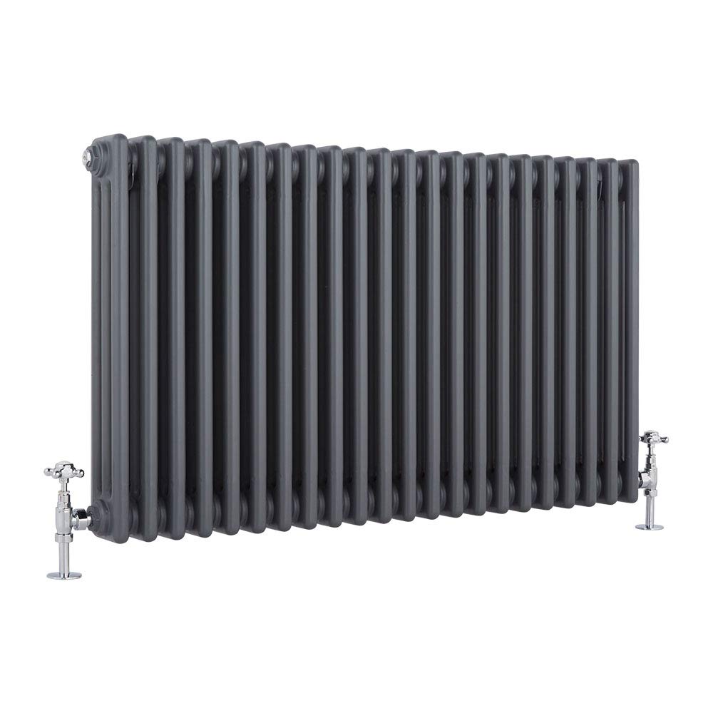 Milano Grey/Anthracite/Gray/ Windsor - Horizontal Traditional Column Radiator - 3 Column - 600Mm X 1010Mm