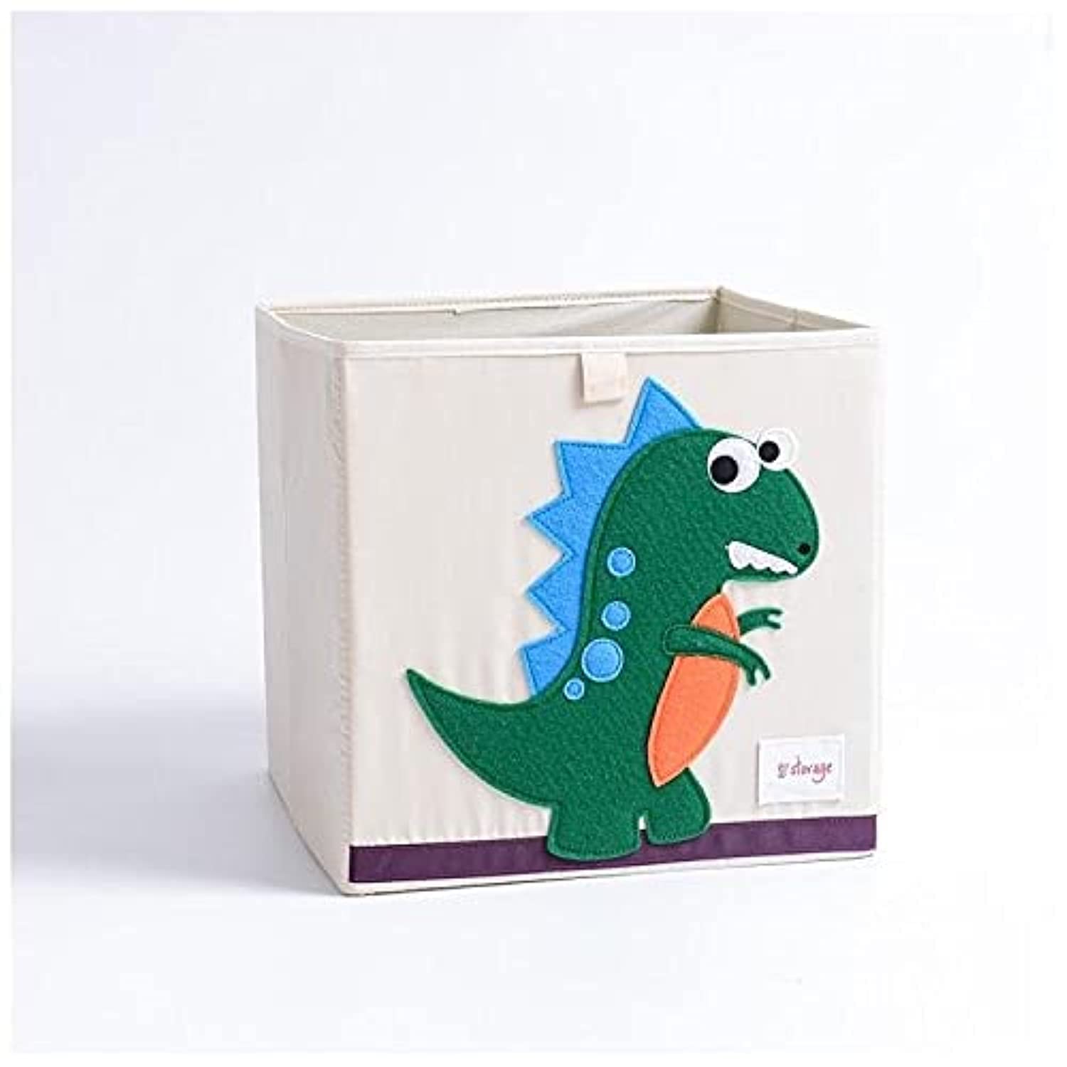Lenosed Kids' Toys Storage Boxes Bins Foldable Washable Canvas Basket Organizer for Clothes Toys Books 33x33x33cm (Dinosaur)
