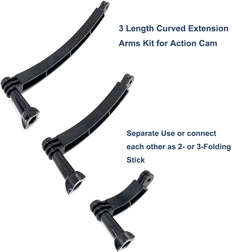 Miniatura 3 de Brazos de extensión curvados 3 en 1 en diferentes longitudes (7.513.57.7 in) compatibles con Gopro Series, SJCAMs, Geekpro y otras cámaras de