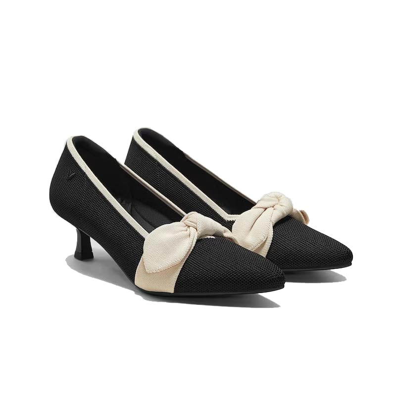 VIVAIA Sasha Women's Pointed-Toe Bow Kitten Heels Elegant Arch Support Anti-Slip Outsole