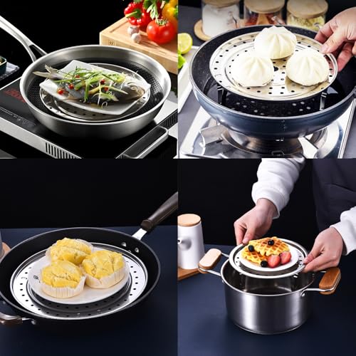 SUNIVOLSY Steamer Rack, 6.89 Inch/17.5cm Detachable Legs 304 Stainless Steel Steaming and Cooling Rack Basket Holder for Pressure Cooker Pot and Pan