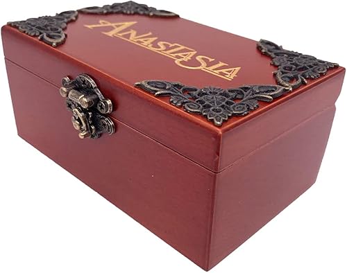 Miniatura 4 de Youtang Anastasia Jewelry - Caja de música con espejo grabada con láser, caja musical de madera, regalo musical para ella, él, novia, novio (melodía