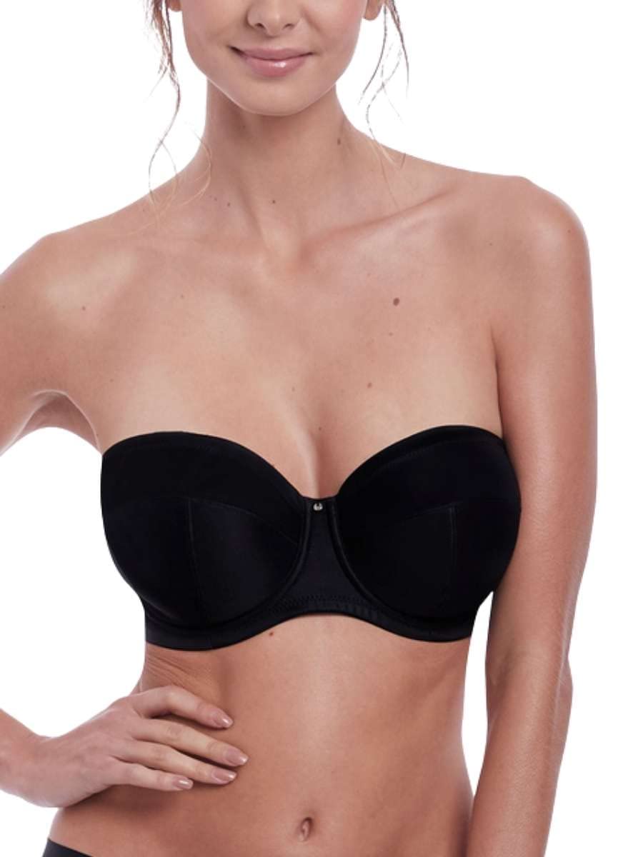 Fantasie Women's Black Aura Underwire Strapless Bra Balconette, Opaque, 34D