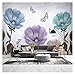 OPNIUNIU murimage 3D Autocollant de Style européen Peinture Fleurs Fond d'écran Salon Chambre décor à la Maison Une Affiche imperméable Non Auto-adhésif/Auto-adhésif Papier Peint