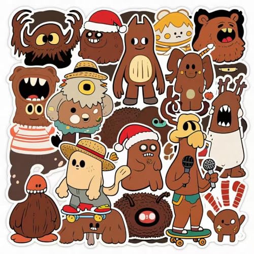 YMMRSK 50pcs Domo The Journey Stickers Funny Meme Cartoon Stickers for Kids Laptops,Cool Trendy Game Waterproof Decals for Teen Water Bottle Bumper Skateboard Journal Phone Luggage