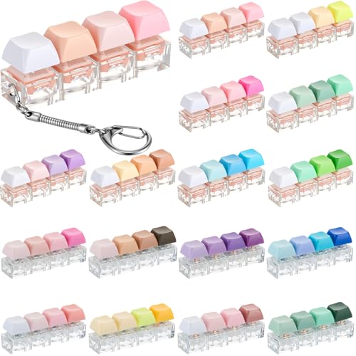 VioraWhite 16 Pcs Keyboard Fidget Clicker Toy Bulk, Gradient Color, 4 Key