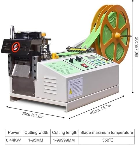 Automatic 110V Tape Cutting Machine for Webbing & Textile - 3.9" Ribbon Cutter for Knitwear & Leather - Efficient Single Heating Unit Device