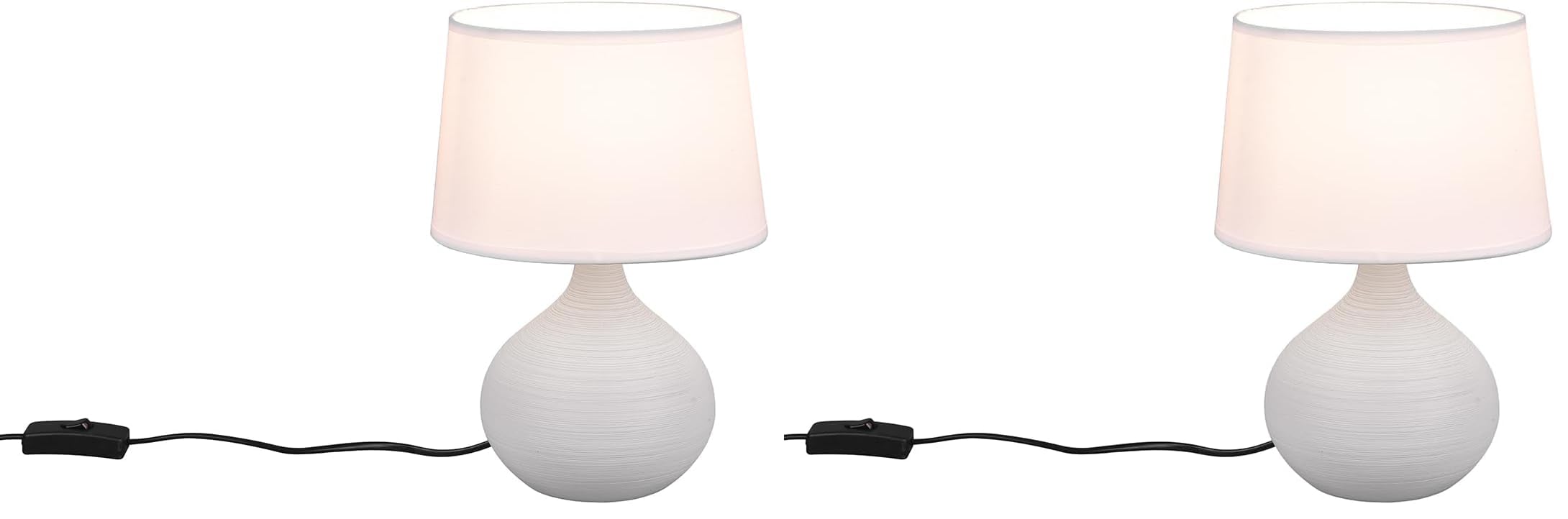 RL LIVE YOUR LIGHT Martin, Lampada da tavolo, Ceramica, E14, Cappuccino, 20 x 20 x 29 cm (Confezione da 2)