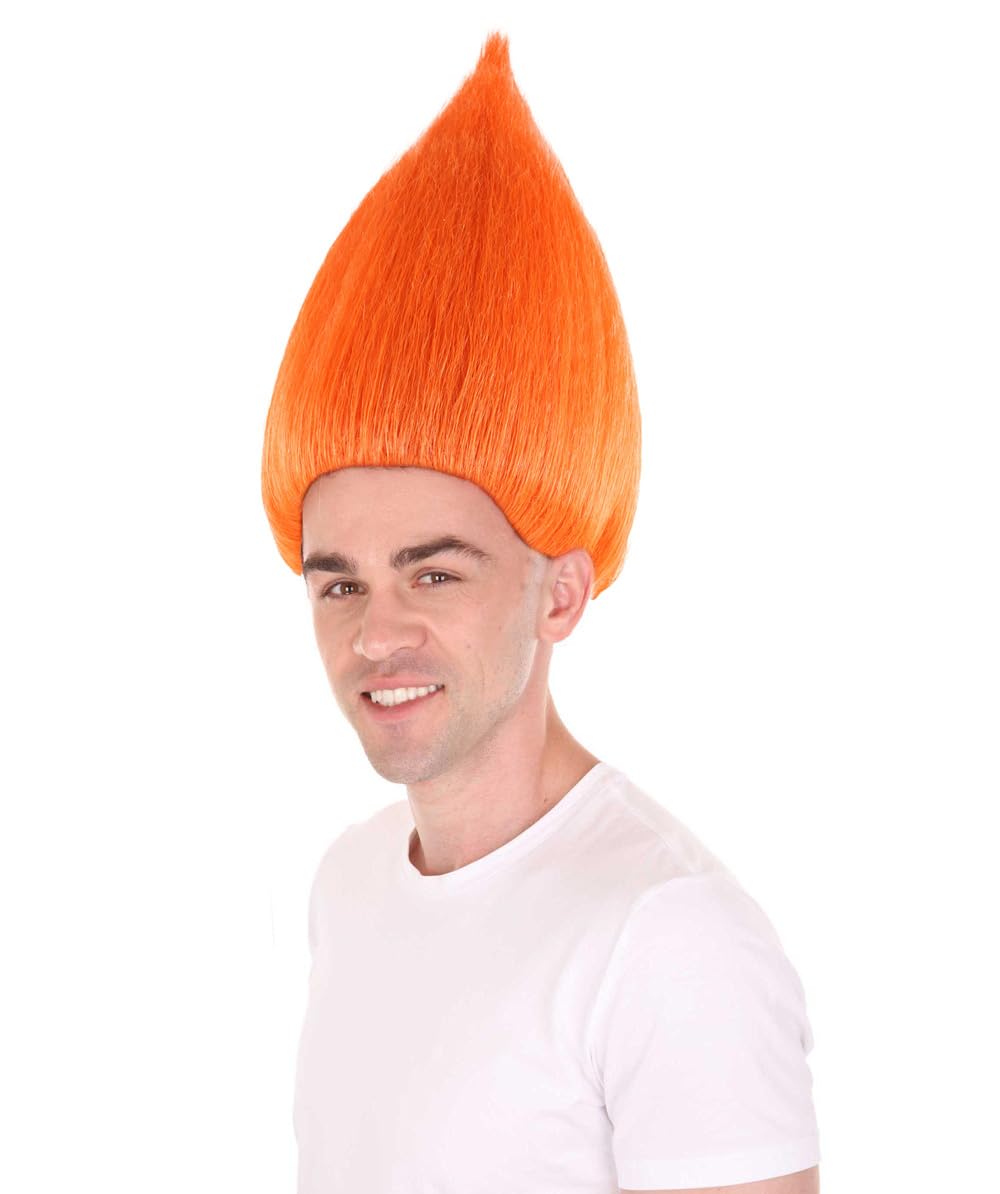 HPO Unisex Adult Troll Orange Wig - Image 2