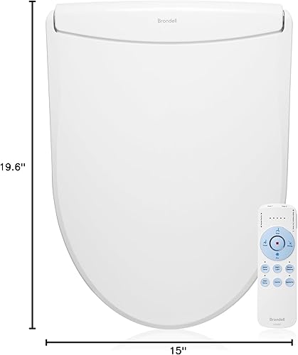 Miniatura 27 de Brondell Swash - Asiento de inodoro eléctrico con boquilla oscilante, secador de aire caliente, luz nocturna, control remoto, alargado, color blanco