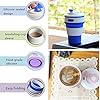 Angzhili Collapsible Coffee Cup Silicone Portable with Lids Multifunctional Silicone Reusable Folding Travel Cup Retractable Mug BPA -Free Coffee Mug for Hiking Outdoor Activities (Grey) #4