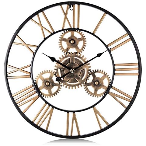 Lafocuse Reloj de Pared Grande Salon Engranajes Cover