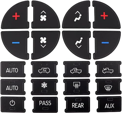 GXARTS AC Panel Decals - Radio Button Repair Decal Set - Fix Ruined Faded AC Controls & Dash Button Sticker Repair Kit for GM, Buick, Chevrolet, GMC Vehicles