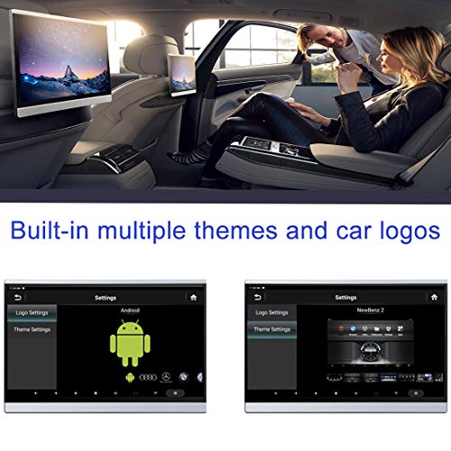 Android 9.0 13.3\'\' Dual Screen Car Headrest Video Player with WiFi 2.4G, Rear Seat TV Monitor for Travel,Tablets can Sync Screen IPS Touch Screen Support/Netflix/HDMI in/HDMI Out/Bluetooth/FM/USB