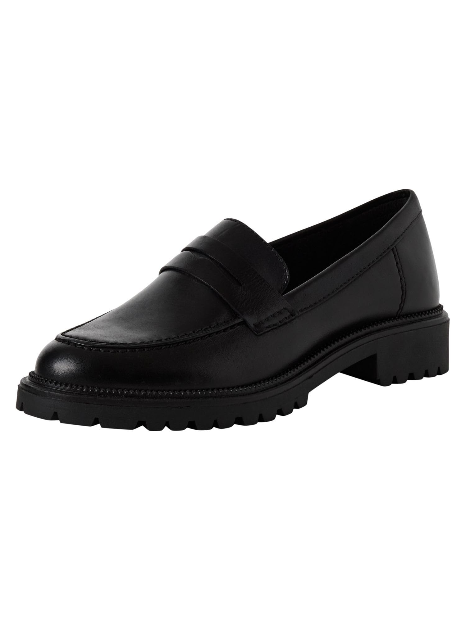 Tamaris Women's loafer flat leather black 5.5 UK