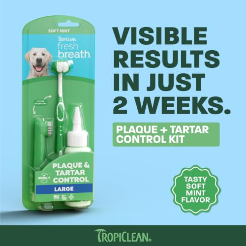Image of TropiClean Fresh Breath Dog Tooth Brushing Kit for Large Dogs