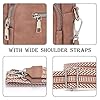 RQJZ 26x18cm Sac Bandouliere Homme Petit Sac à Main en Cuir Vegan Élégant Sacs Bandoulière Femme avec Large Sangle pour Quotidien & Voyage Marron clair #4