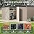 Aoxun 14x12 FT Large Outdoor Storage Shed, Galvanized Metal Shed with 2 Lockable Tall Doors & Sloped Roof, Heavy Duty Utility Tool Storage House for Patio, Garden, Backyard, Lawn (Brown)