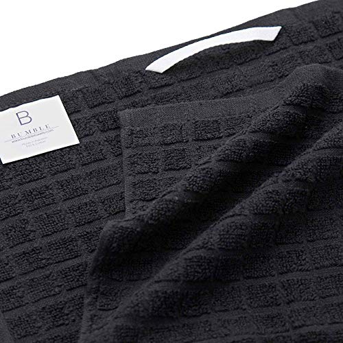 Image of Bumble Kitchen Towels (6 Pack) | 16 inch x 28 inch | 100% Cotton Dish Towels for Kitchen | 380 GSM | Soft, Highly Absorbent & Durable Dish Towels with Hanging Loop | Black