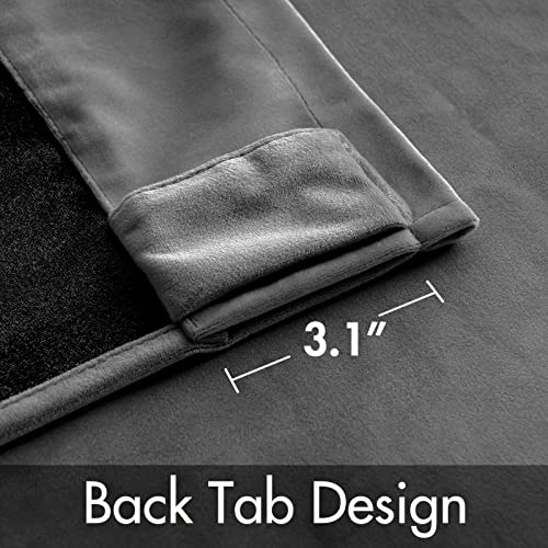 Image of MIULEE Grey Velvet Curtains 52x84 inches 2 Panels Luxury Blackout Curtains | Thermal Insulated, Super Soft Window Drapes for Bedroom Living Room, Rod Pocket & Back Tab