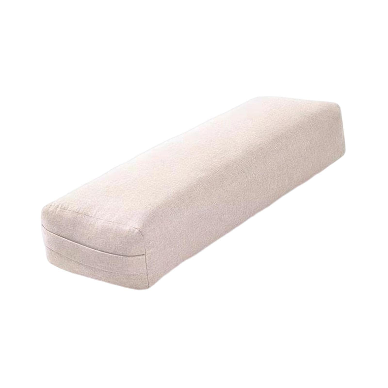 Garende Yoga Bolster Yoga Prop Machine Washable Cover Pillow Meditation Cushion High Elastic Rectangular for Support Restorative Yoga Legs Beginners, Beige