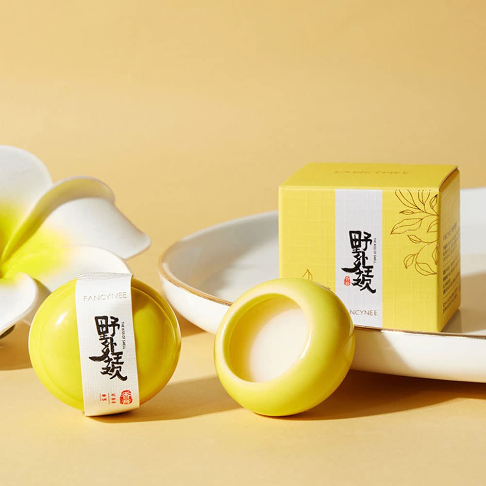 BYVUTE Solid Perfume, Floral Scent Fragrance All Natural Ancient Chinese Craftsmanship for Women Girls Travel Friendly with Ceramic Jar (Yellow)