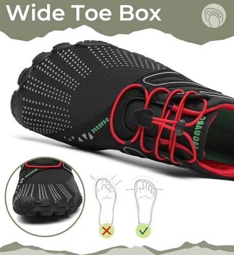 Miniatura 2 de Zapatillas De Minimalista De Barefoot Trail Running Hombre Mujer,59 Rojo,41