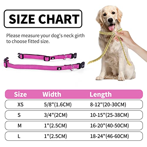 Nestroad Reflective Dog Collar For Puppy,2 Pack Adjustable Dog Collars With Quick Release Buckle, Soft Neoprene Padded Pet Collar For Small Dogs(X-Small Collars,Rose Red) #TOP3