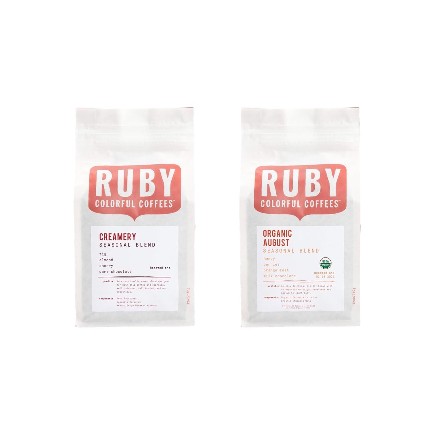 Bean Box Coffee Sampler - Roasted by Ruby, 2-Pack, Whole Bean Coffee, Gourmet Coffee