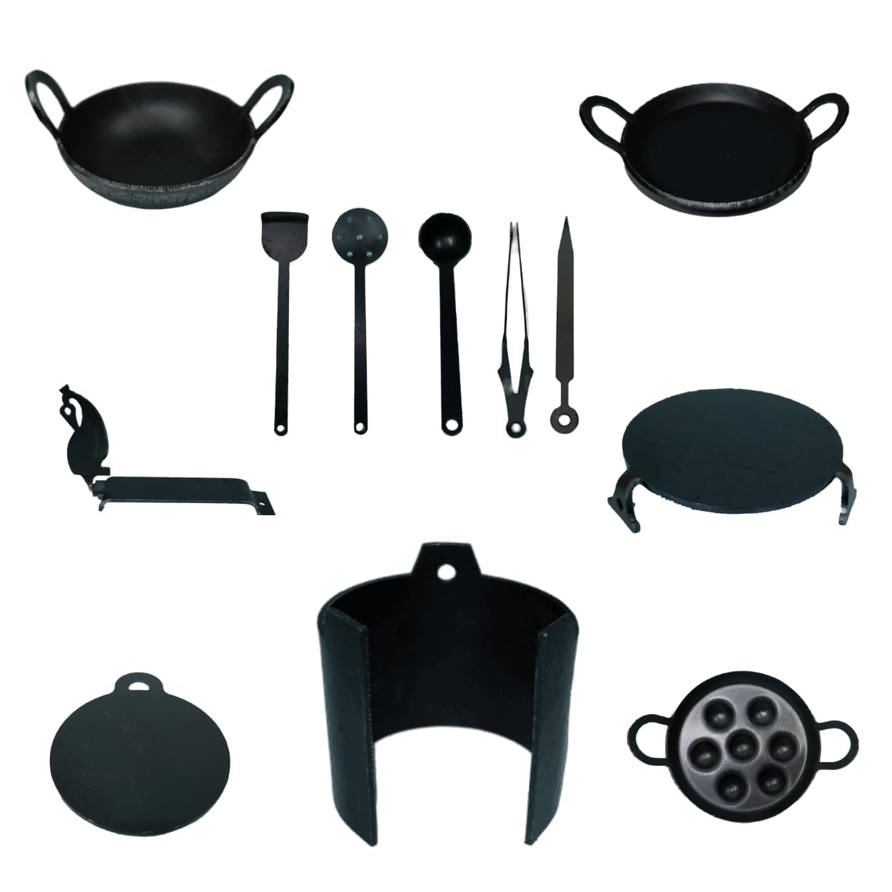 Future World Iron Miniature Kitchen Set | Real Cooking Miniature Kitchen Set | Kitchen Set Toys for Girls | Real Cooking Set for Kids | Real Cooking Iron Set (Pack-12)-image-26