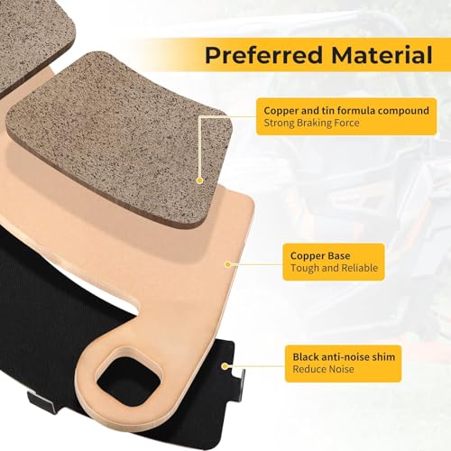Image of Front Rear Sintered Brake Pads 2203747 2208933 2205949 for Polaris RZR 1000 /900-4 /RS1 Ranger-Crew 900 /800 /800-6x6 /700 /570-Full-Size /1000 /Diese-l