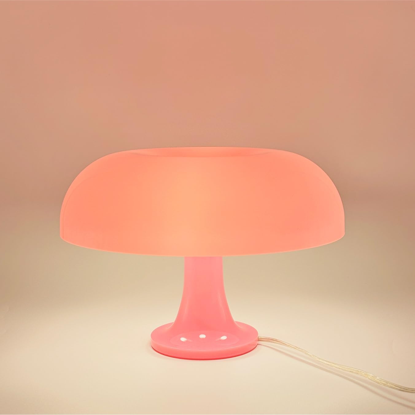 Light Pink Mushroom Lamp for Room | Aesthetic Modern Lighting for Bedroom Retro Pink Room Decor Midcentury Lamp