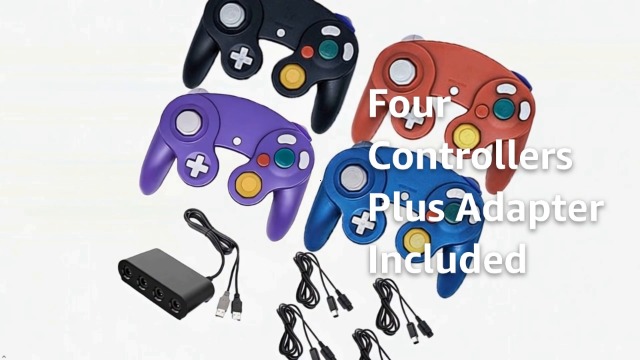 Amazon.com: Poulep 4 Pack Wired Transparent Gamecube Controllers