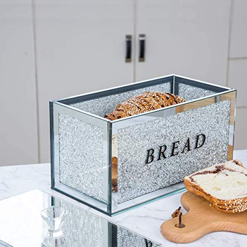 1One Made For You Xl Gatsby Home Decor Bread Box Container Filled With Crushed Diamond Crystals With Lid To Keep It Fresh & Sparkly - Ideal Gift Item #TOP5